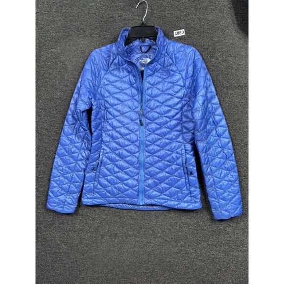 The North Face Jacket Womens Small Blue ThermoBall Insulated Quilted Full Zip - Picture 1 of 10